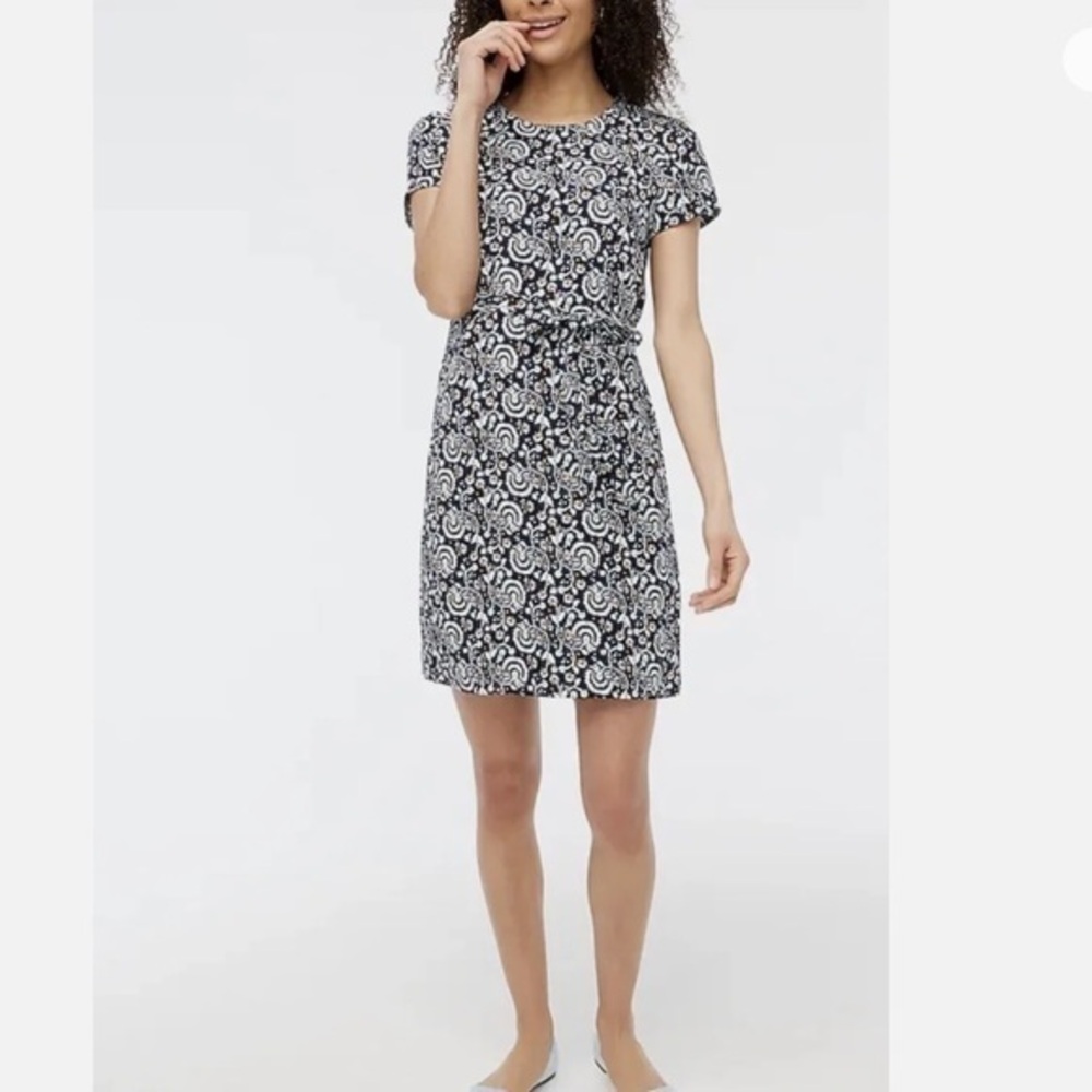 J. Crew navy belted suiting dress NWT size 8